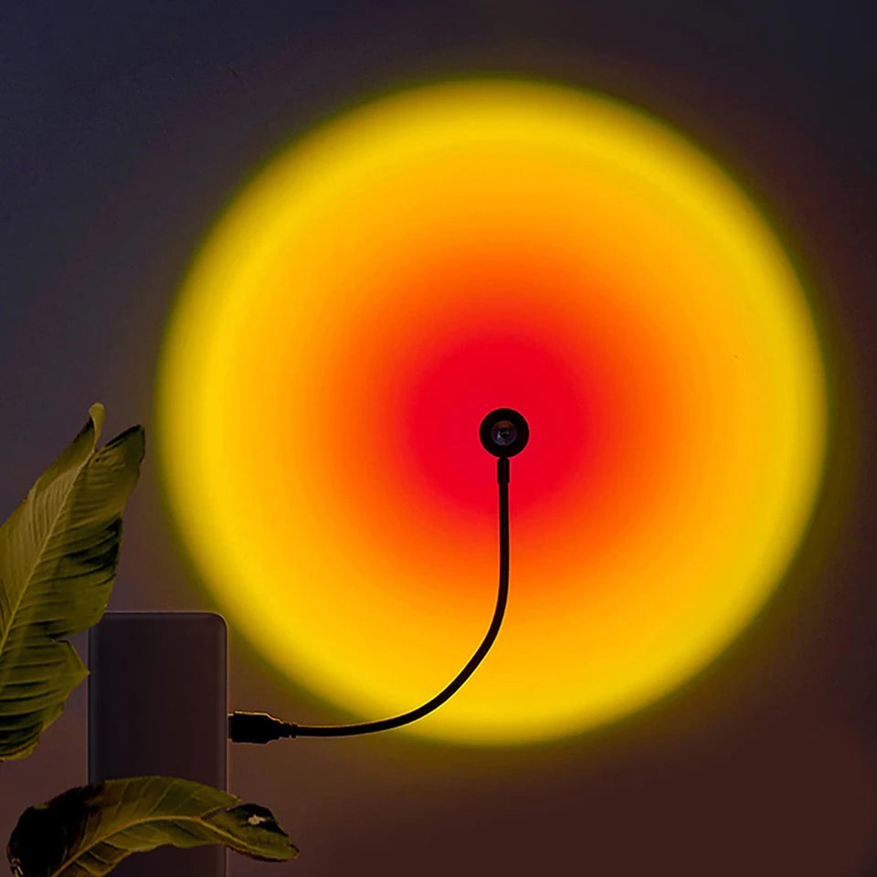 Atmosphere Lighting for Bedroom Home Room Decor Gift 1x USB Sunset Lamp LED Rainbow Neon Night Light Projector Photography Wall