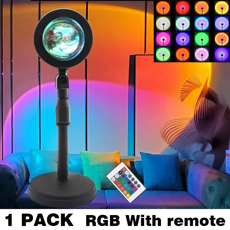 16 Color Sunset Lamp,RGB Mood Lighting,Floor Light,Night Light,Photography Lighting,Living Room,Sunset Projector,Artistic Photo