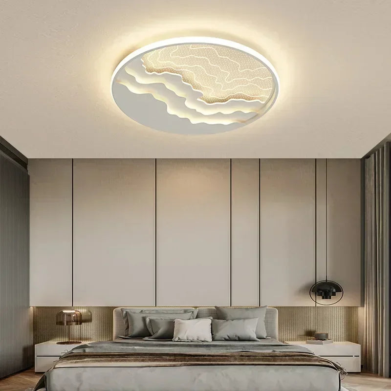 SANDYHA Modern Star Moon Ceiling Lamp Dimmable LED Remote Control Acrylic Lampshade Childrens Bedroom Night Light Kids Room