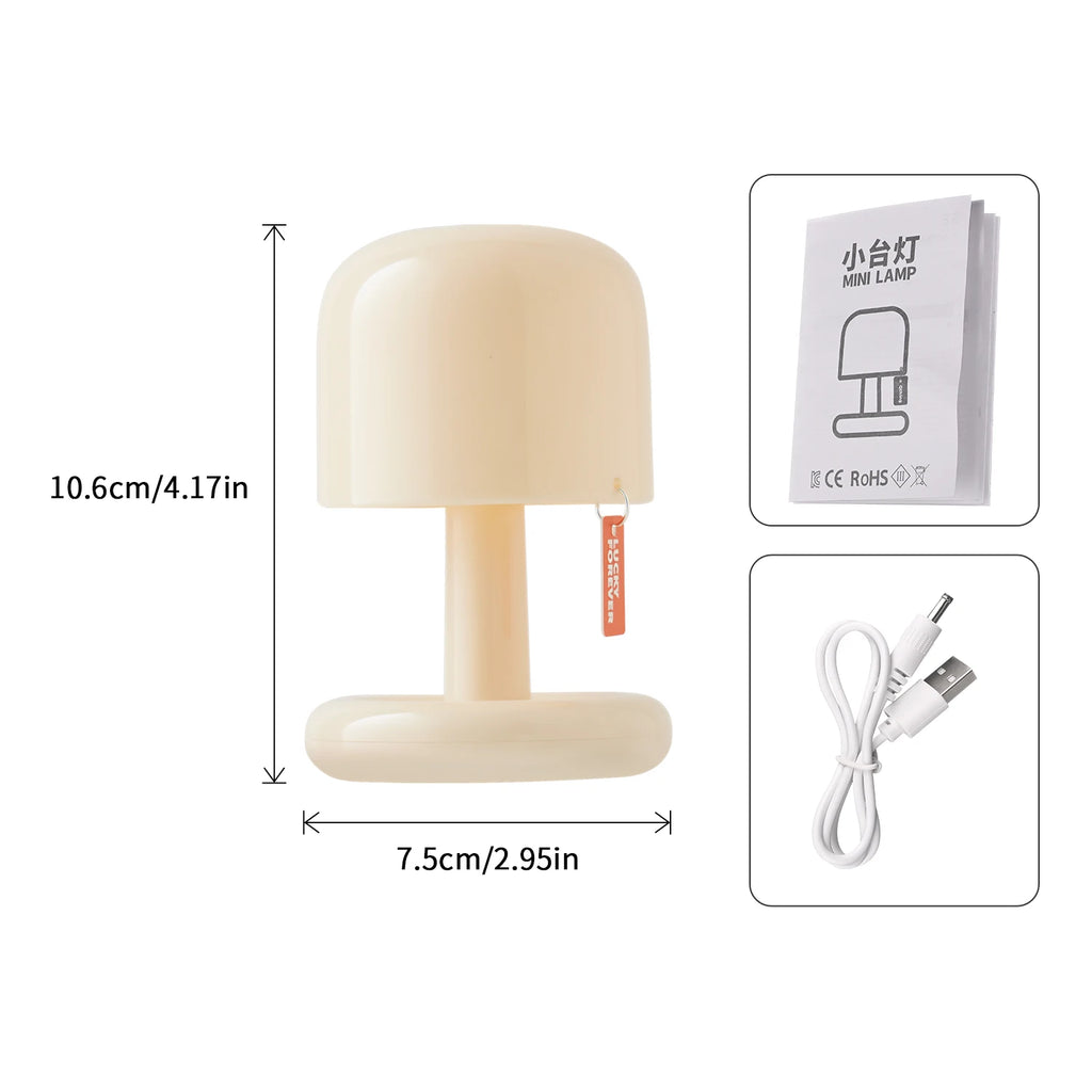 Rechargeable Mushroom Touch Sensor Night Light Creative Sunset Table Lamp For Bedroom Coffee Bar Ambient Mood Desk Night Lamp