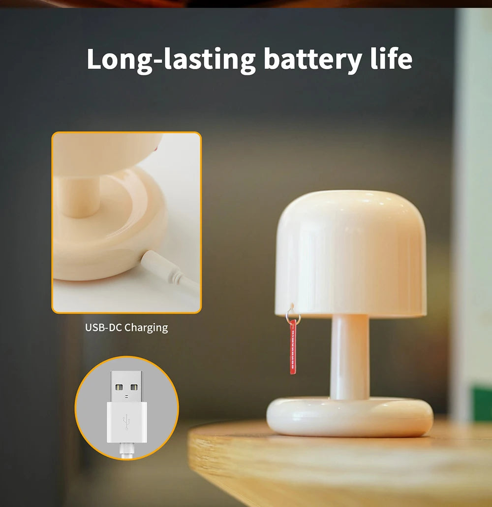 Rechargeable Mushroom Touch Sensor Night Light Creative Sunset Table Lamp For Bedroom Coffee Bar Ambient Mood Desk Night Lamp