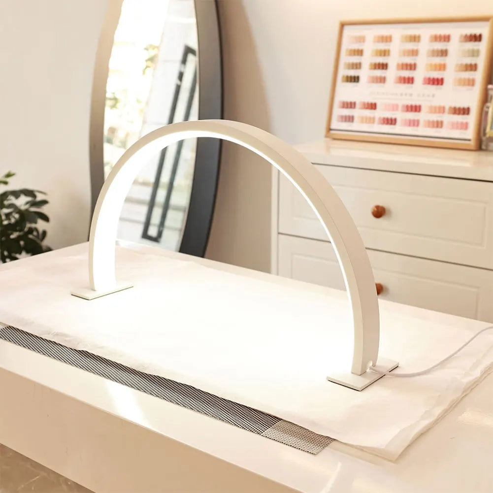 LED Half Moon Light Nail Desk Work Lighting Specific Fill Light Makeup U-Shaped Table Lamp for Salon Tattoos Eyebrows Beauty