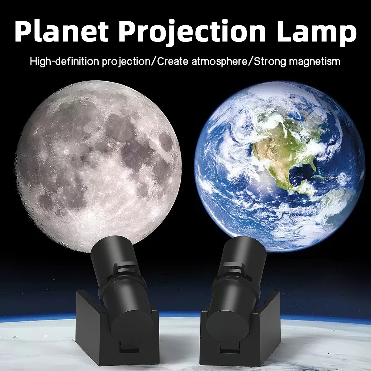 New USB Rechargeable LED Night Light Moon Projection Atmosphere Lamp Bedside Background Wall Decoration Birthday Surprise Gift