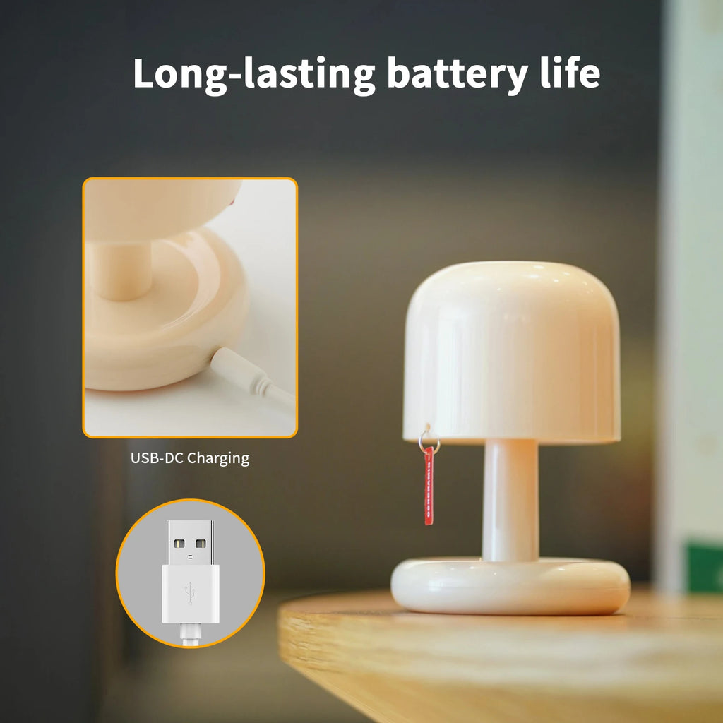 Rechargeable Mushroom Touch Sensor Night Light Creative Sunset Table Lamp For Bedroom Coffee Bar Ambient Mood Desk Night Lamp