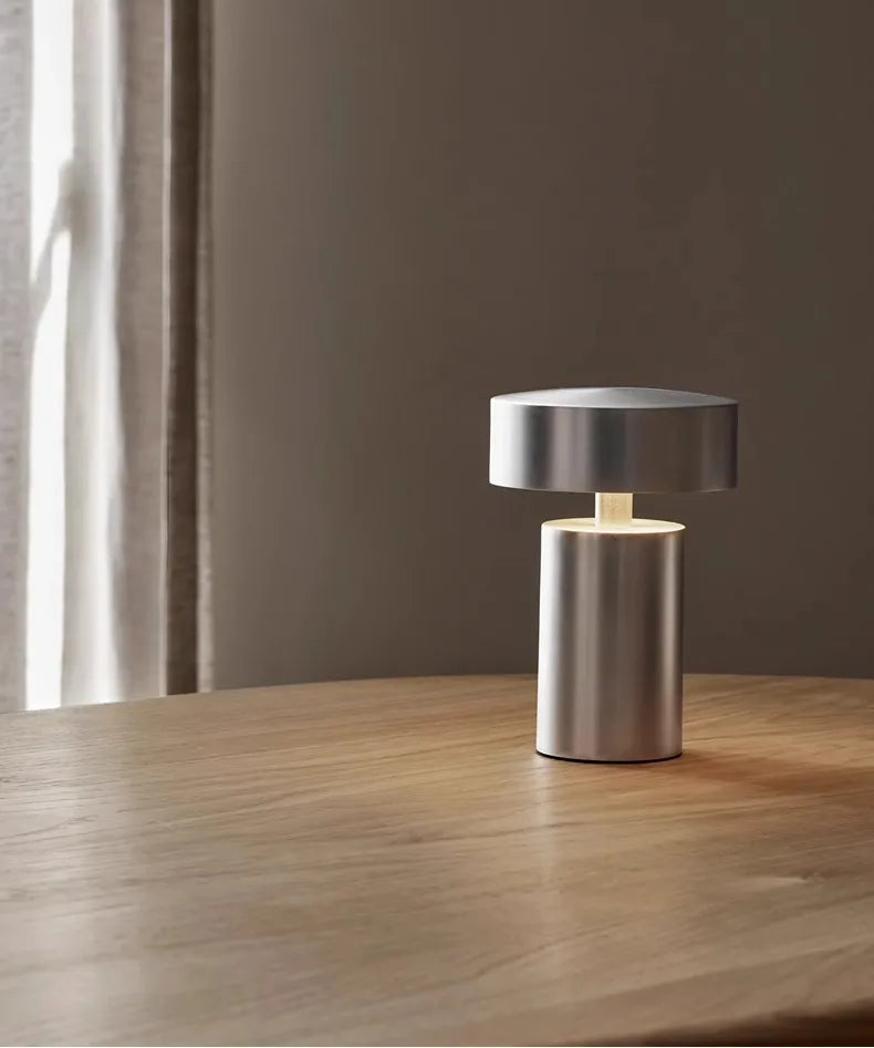 Danish Designer Mushroom Table Lamp with Touch Switch Usb Charging Wireless Modern Simple Atmosphere Desk Light Bar Cafe Bedside