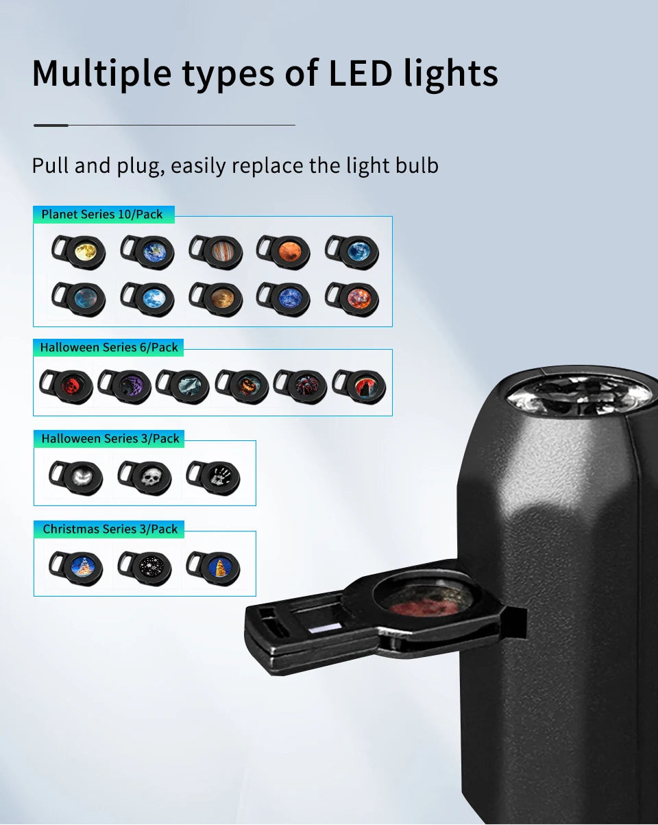 Christmas Halloween Led Projection Lamp Pumpkin Night Light Ceiling Wall Projector Holiday Ornaments USB Moon Atmosphere Light