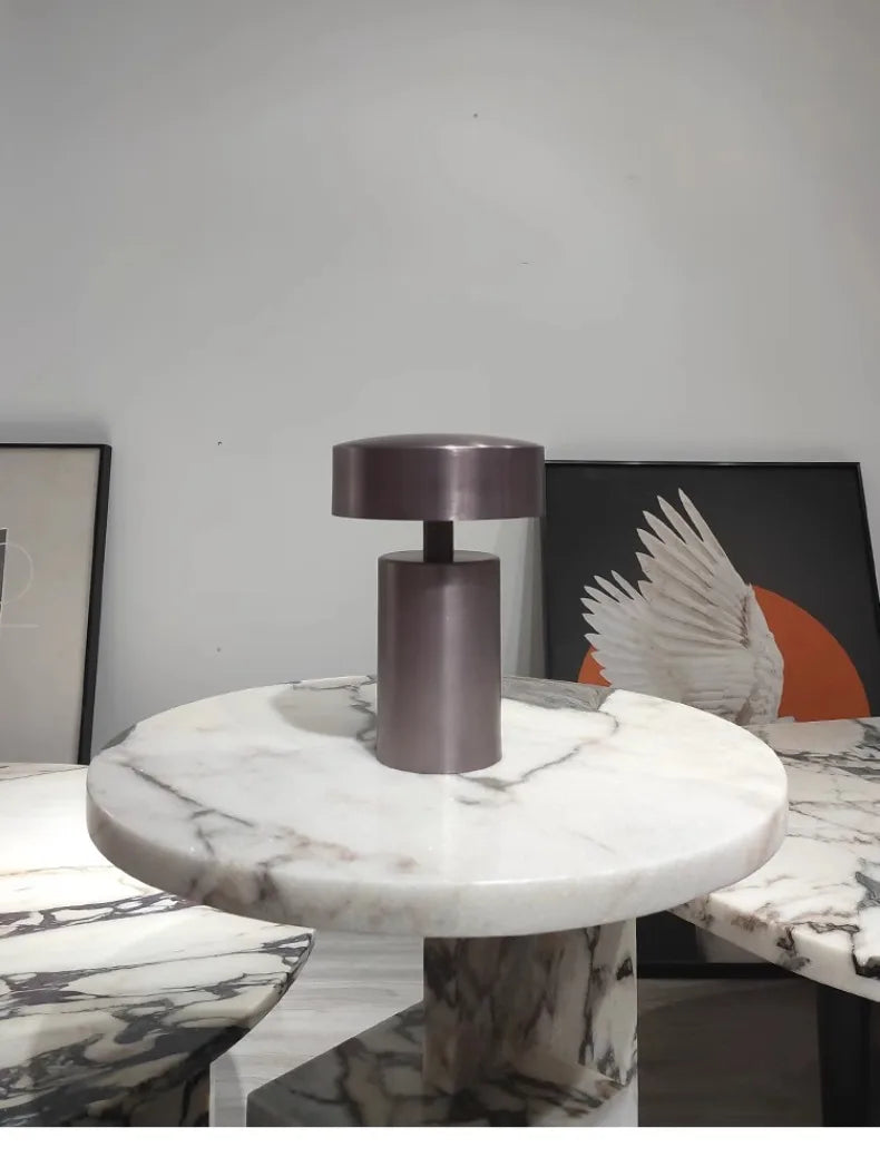 Danish Designer Mushroom Table Lamp with Touch Switch Usb Charging Wireless Modern Simple Atmosphere Desk Light Bar Cafe Bedside