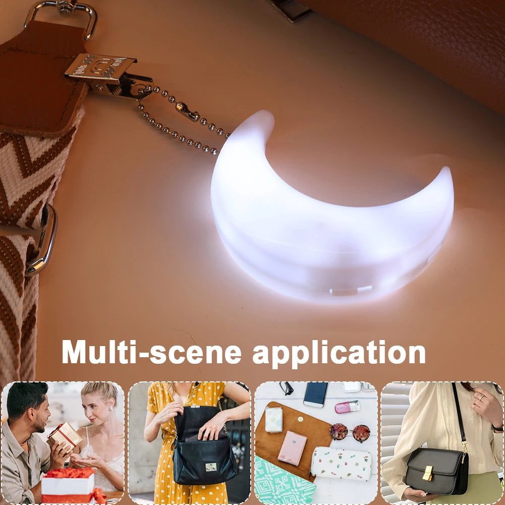 1/2/3PCS Purse Heart Moon Shape LED Light Handbag Lamp Automatic Sensor Activated Purse Heart Shaped Light for Women Purse Charm