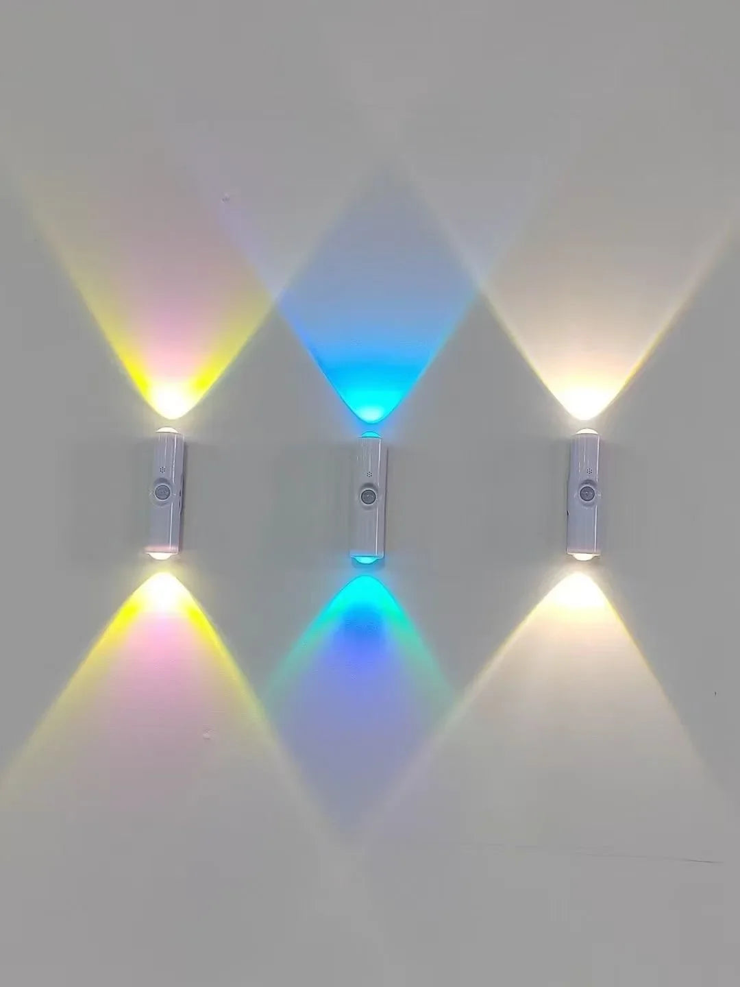 RGB LED Night Lights Double-head Sunset Light Motion Sensor Under Cabinet Lamp USB Charging Magnetic Bedroom Atmosphere Lighting