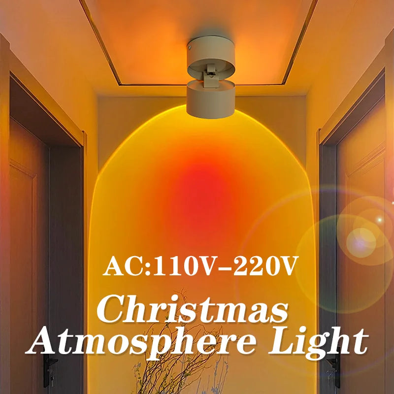Led Downlight Spot Down Light AC 110V-220V COB Sunset Spotlight Surface recessed Ceiling Lamp for Home Decor Living Room Hallway