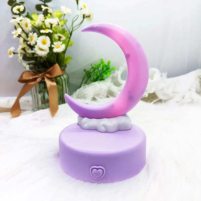 Creative Romantic Crescent Moon Night Light LED Bedside Decorative Table Lamp Living Room Luminous Toy Decorations Birthday Gift