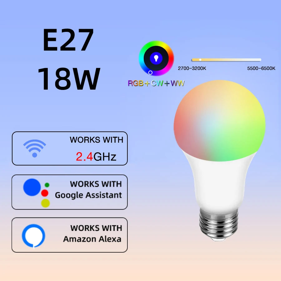 Cozy Life Smart LED Bulb Lights E27 WiFi Dimmable RGB LED Lamp Timer 12/15/18W 85-265V Works With Alexa Google Assistant