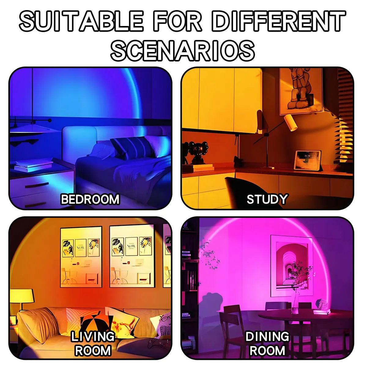 Smart Sunset Lamp Night Light Sunset Projector Smart Life APP Remote Led Lights Room Decoration Photography Birthday Gift