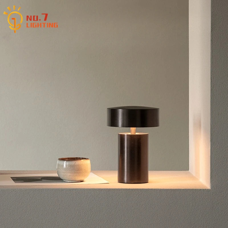 Danish Designer Mushroom Table Lamp with Touch Switch Usb Charging Wireless Modern Simple Atmosphere Desk Light Bar Cafe Bedside