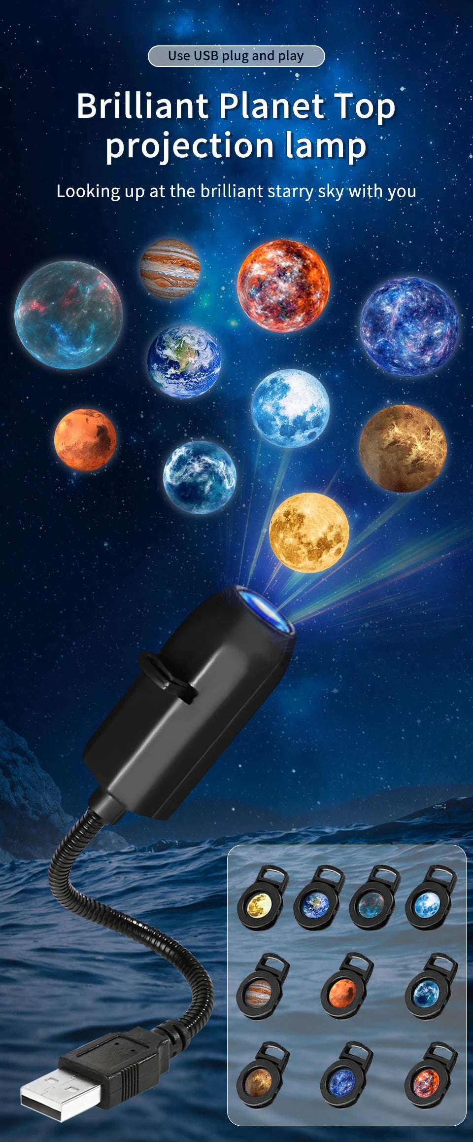 Christmas Halloween Led Projection Lamp Pumpkin Night Light Ceiling Wall Projector Holiday Ornaments USB Moon Atmosphere Light