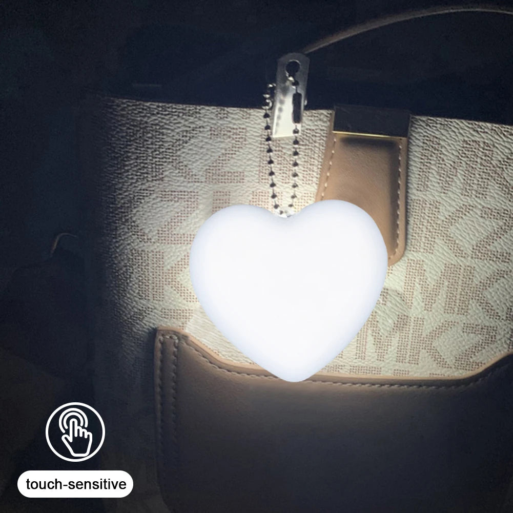 1/2/3PCS Purse Heart Moon Shape LED Light Handbag Lamp Automatic Sensor Activated Purse Heart Shaped Light for Women Purse Charm