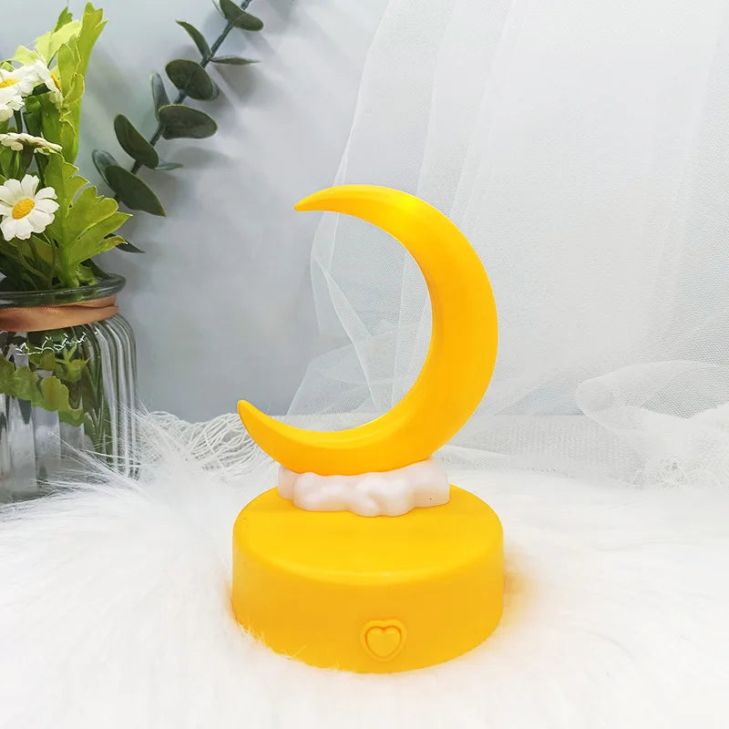 Creative Romantic Crescent Moon Night Light LED Bedside Decorative Table Lamp Living Room Luminous Toy Decorations Birthday Gift