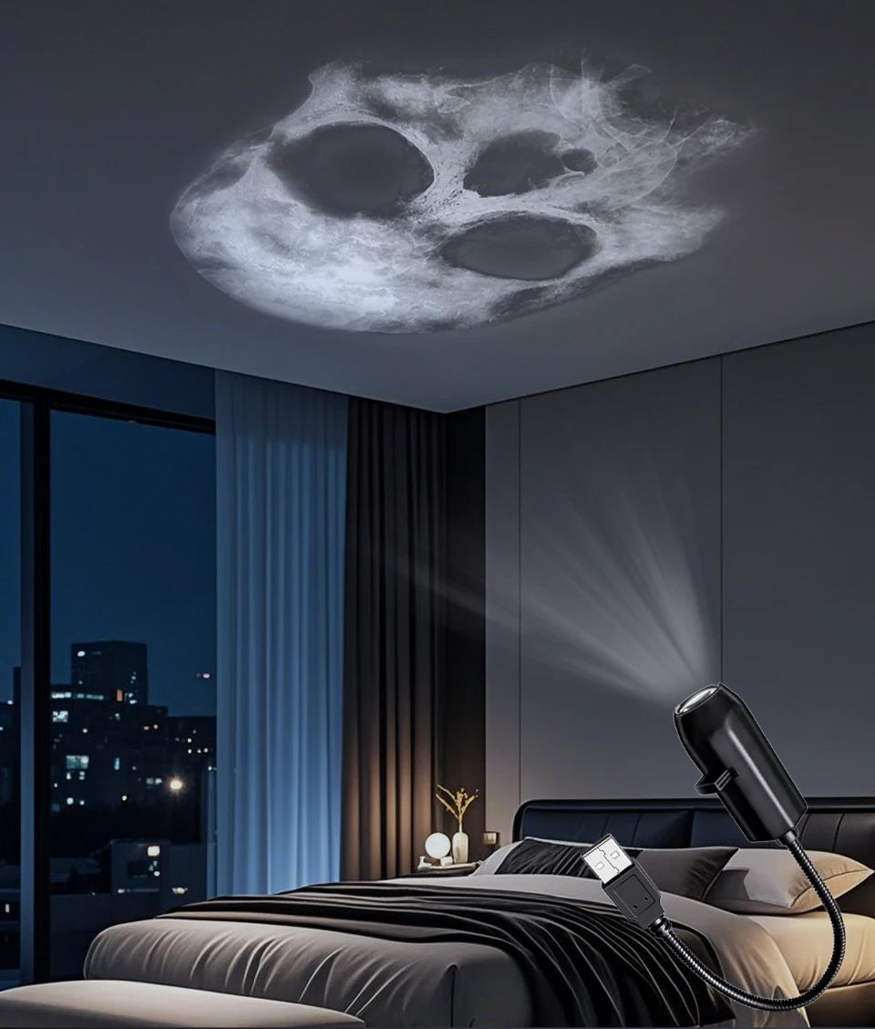 Christmas Halloween Led Projection Lamp Pumpkin Night Light Ceiling Wall Projector Holiday Ornaments USB Moon Atmosphere Light