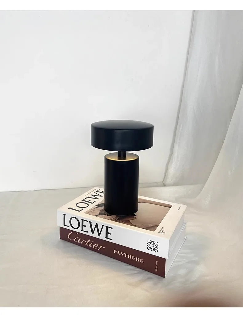 Danish Designer Mushroom Table Lamp with Touch Switch Usb Charging Wireless Modern Simple Atmosphere Desk Light Bar Cafe Bedside