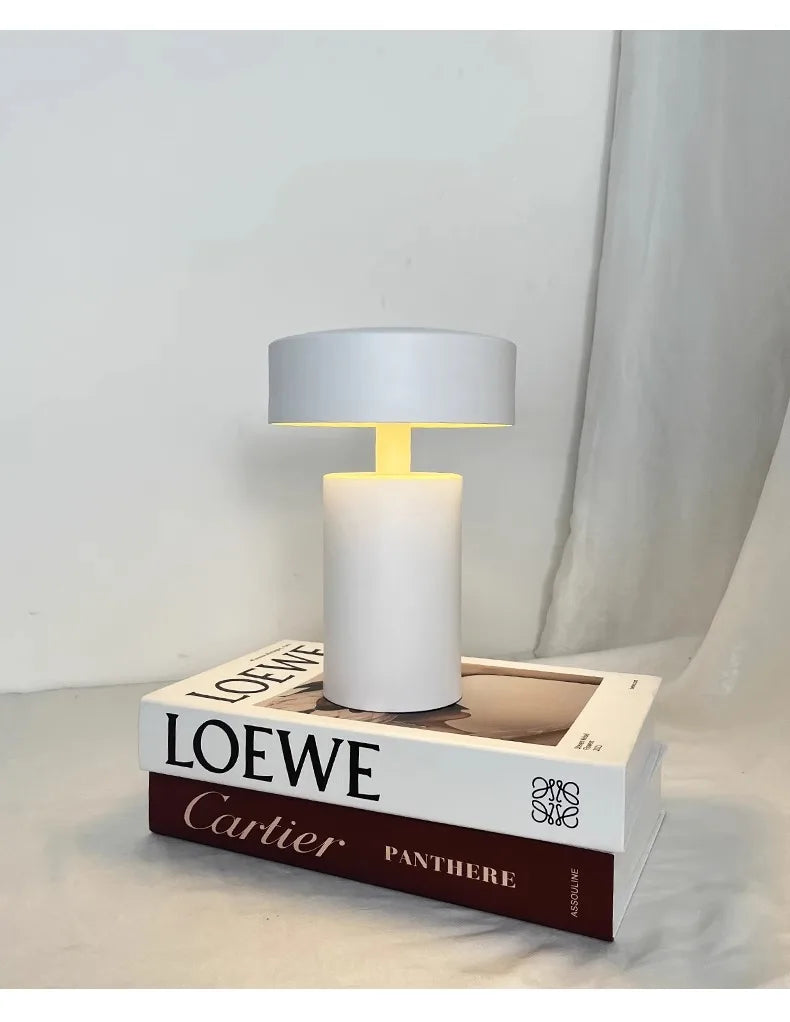 Danish Designer Mushroom Table Lamp with Touch Switch Usb Charging Wireless Modern Simple Atmosphere Desk Light Bar Cafe Bedside