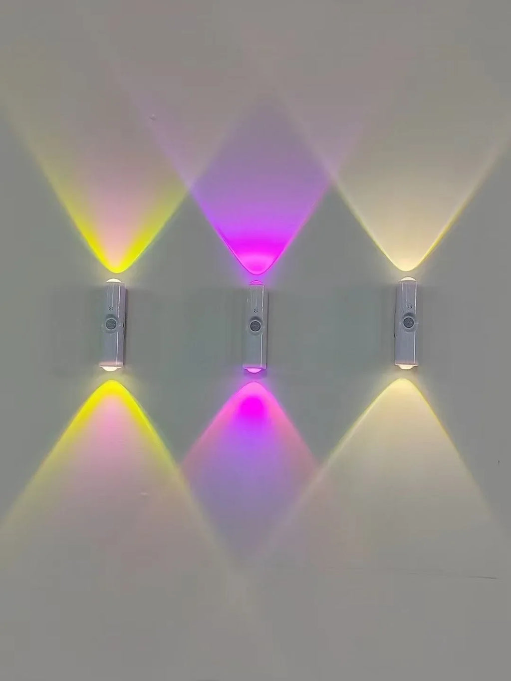 RGB LED Night Lights Double-head Sunset Light Motion Sensor Under Cabinet Lamp USB Charging Magnetic Bedroom Atmosphere Lighting