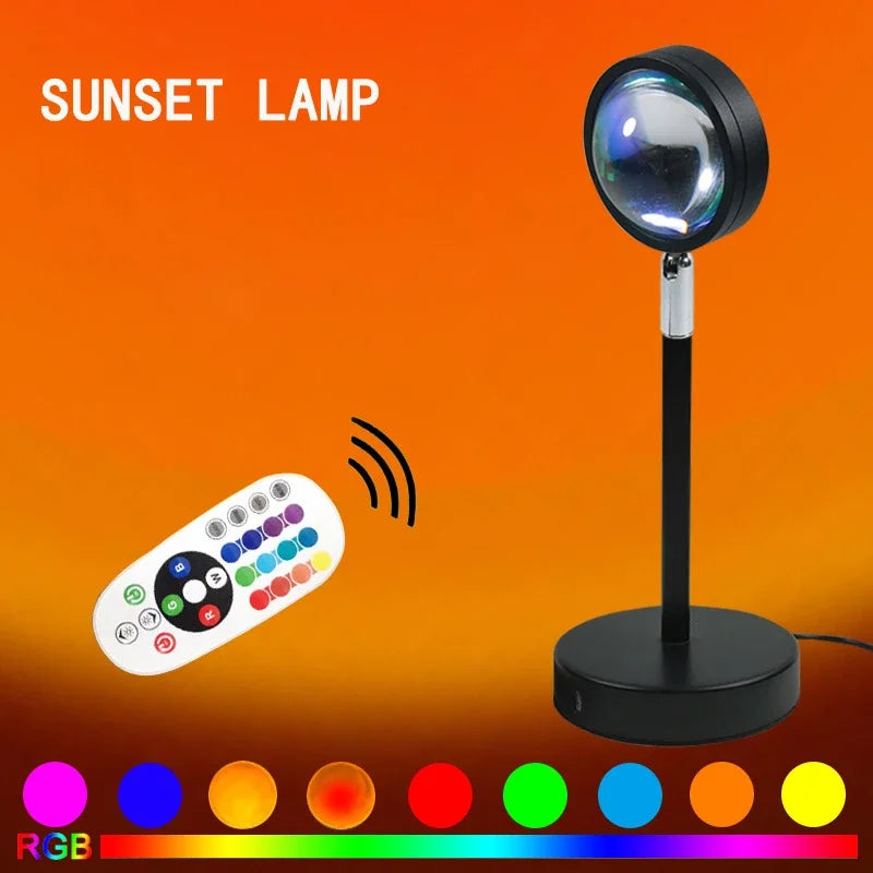 Sunset Lamp Multiple Colors Sunset Projection Lamp with Remote Smart APP Night Light for Room Bedroom Decoration Photography