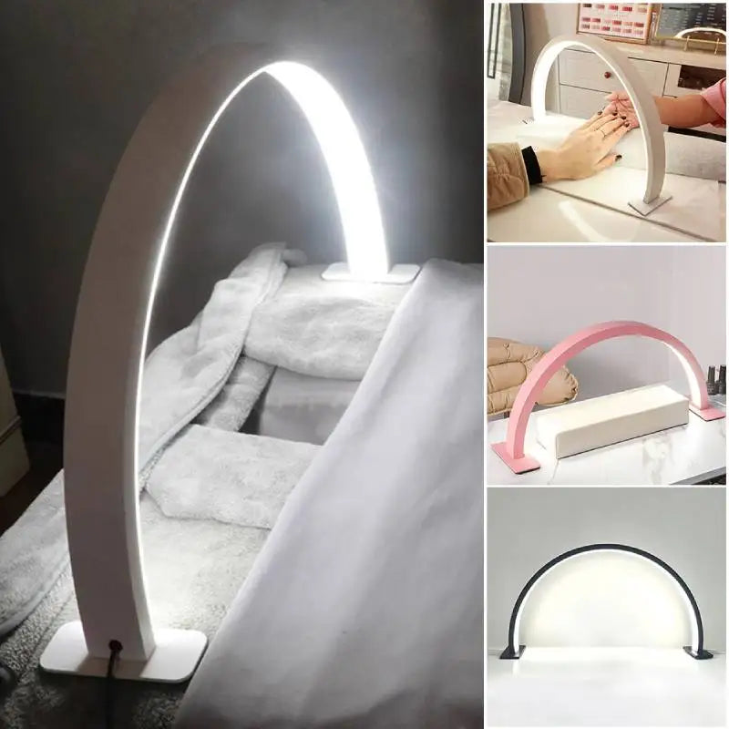 LED Half Moon Light Nail Desk Work Lighting Specific Fill Light Makeup U-Shaped Table Lamp for Salon Tattoos Eyebrows Beauty