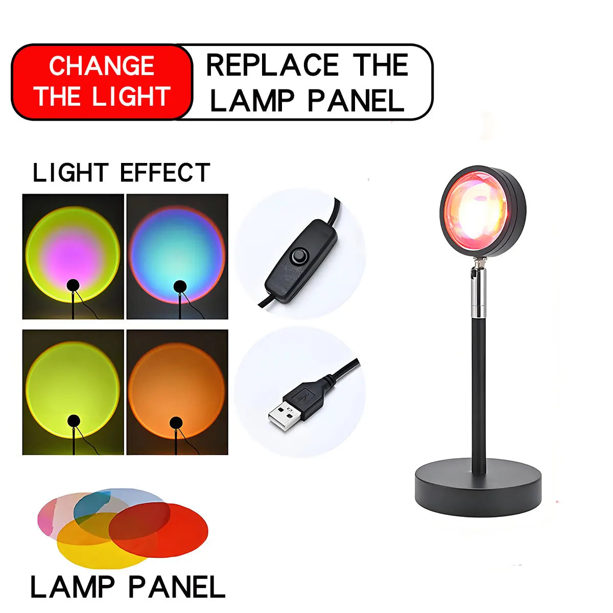 Smart Sunset Lamp Night Light Sunset Projector Smart Life APP Remote Led Lights Room Decoration Photography Birthday Gift