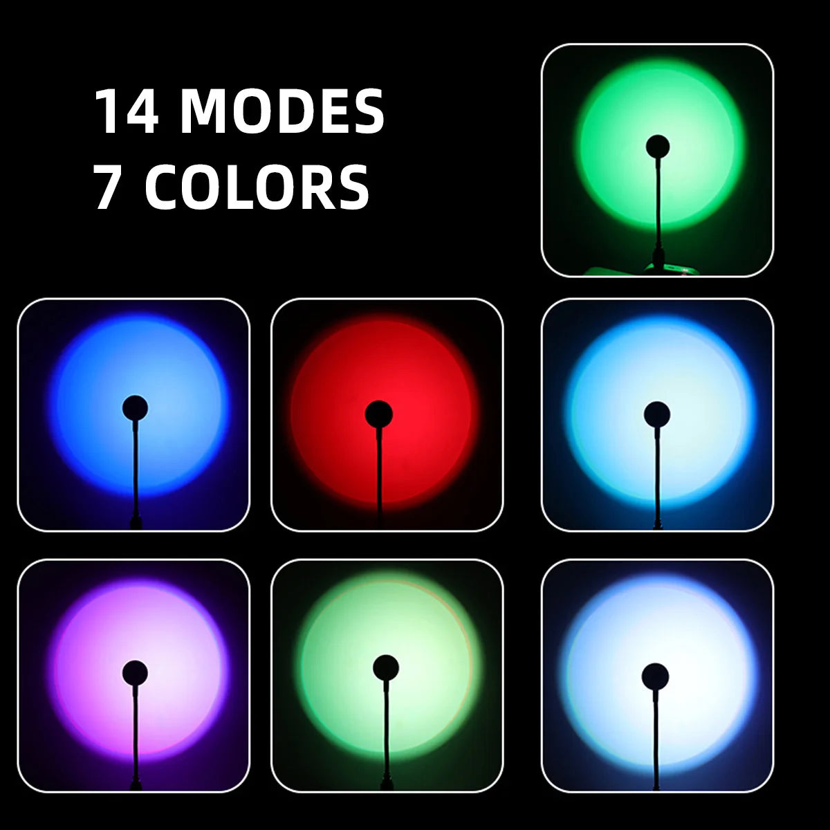 USB Charging LED Sunset Light Colorful Neon Night Light Projector Photo Bedside Wall Lamp Atmosphere Decorative Lamp