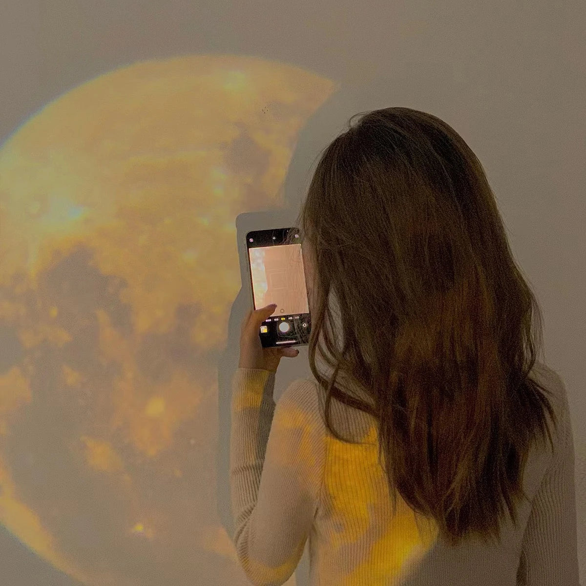 New USB Rechargeable LED Night Light Moon Projection Atmosphere Lamp Bedside Background Wall Decoration Birthday Surprise Gift