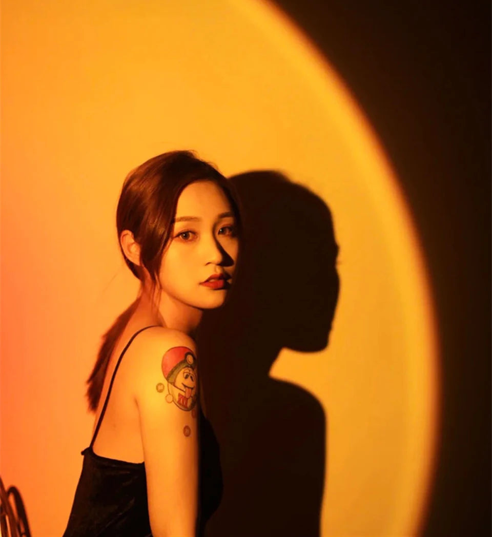 Mini Animal USB Sunset Lamp Led Projector Night Light Table Cat Style Atmosphere Home Bedroom Background Wall Decoration Gift