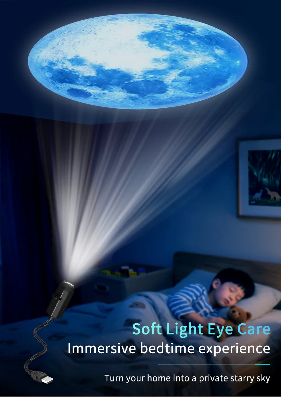 Christmas Halloween Led Projection Lamp Pumpkin Night Light Ceiling Wall Projector Holiday Ornaments USB Moon Atmosphere Light