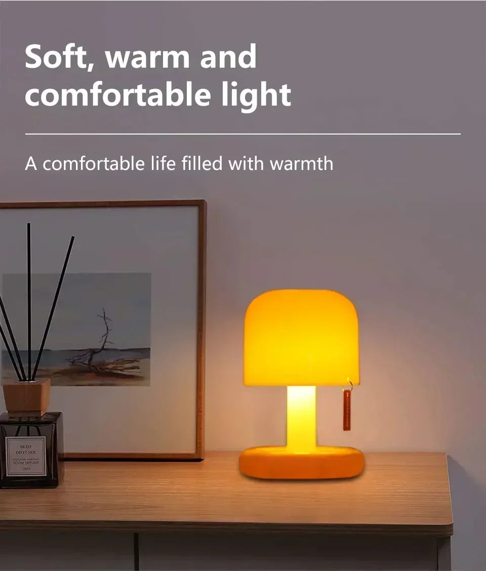 USB Rechargeable LED Table Lamp Mini Sunset Night Light Mushroom Lamp Desk Bedroom Bedside Lamps Bar Room Decoration Mood Light