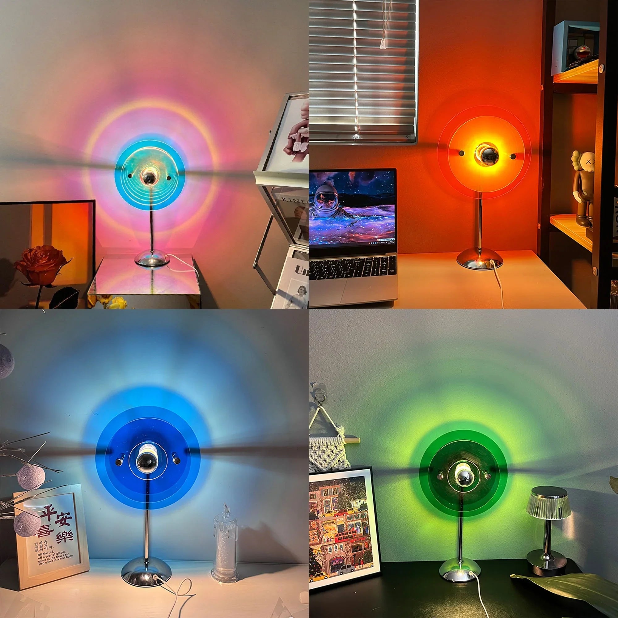 Sunset Desk Lamp Projection Wedding Decoration Night Light DIY Love Atmosphere Lamp Creative Lighting USB Plug In Bedside Lamp