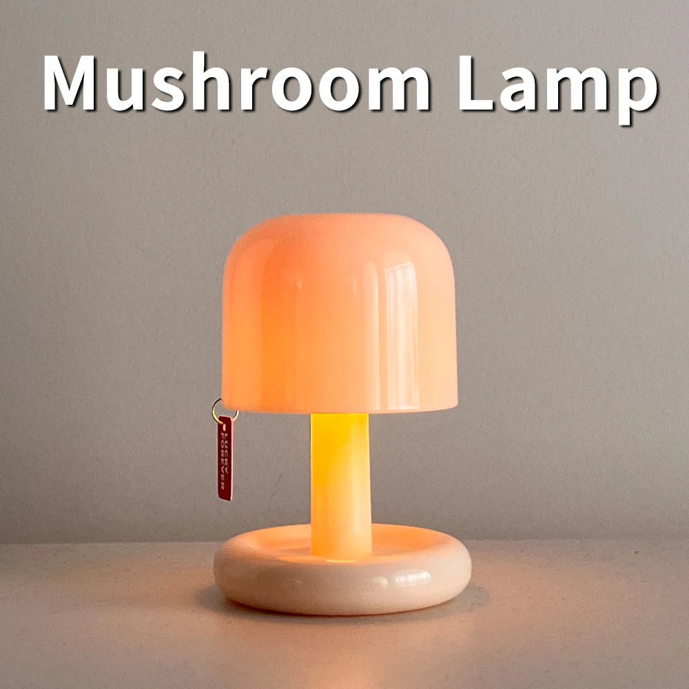 USB Rechargeable LED Table Lamp Mini Sunset Night Light Mushroom Lamp Desk Bedroom Bedside Lamps Bar Room Decoration Mood Light