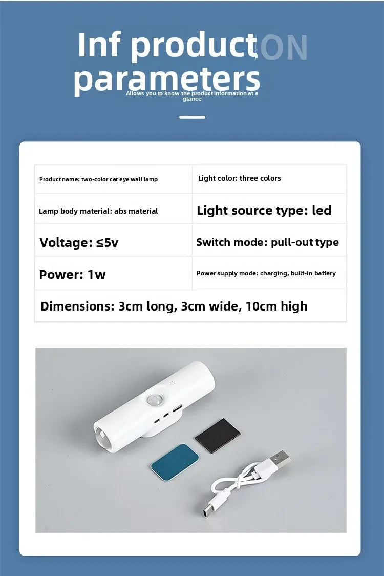 RGB LED Night Lights Double-head Sunset Light Motion Sensor Under Cabinet Lamp USB Charging Magnetic Bedroom Atmosphere Lighting