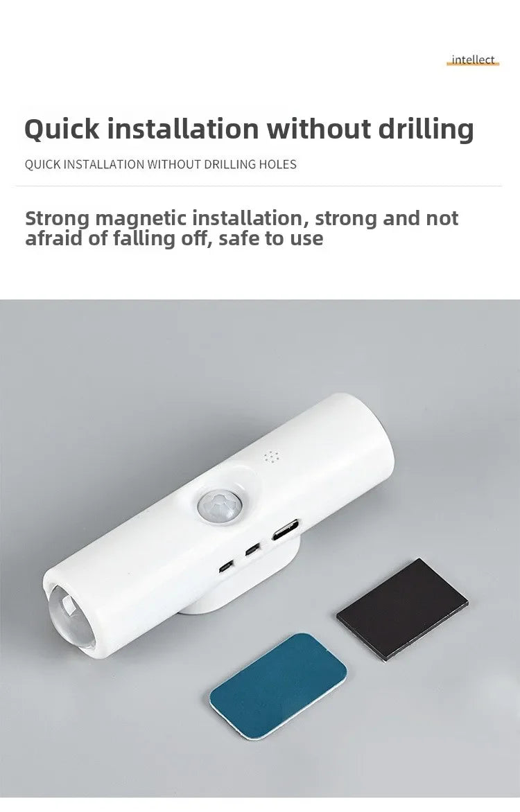 RGB LED Night Lights Double-head Sunset Light Motion Sensor Under Cabinet Lamp USB Charging Magnetic Bedroom Atmosphere Lighting