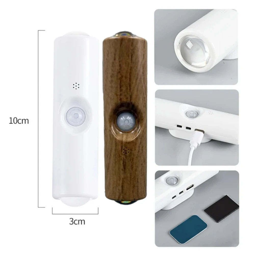 LED Night Light with Motion Sensor RGB CCT USB Rechargeable Magnetic Double-head Sunset Lamp Stair Cabinet Hallway Room Decor