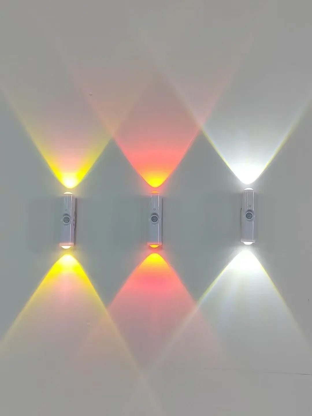 RGB LED Night Lights Double-head Sunset Light Motion Sensor Under Cabinet Lamp USB Charging Magnetic Bedroom Atmosphere Lighting