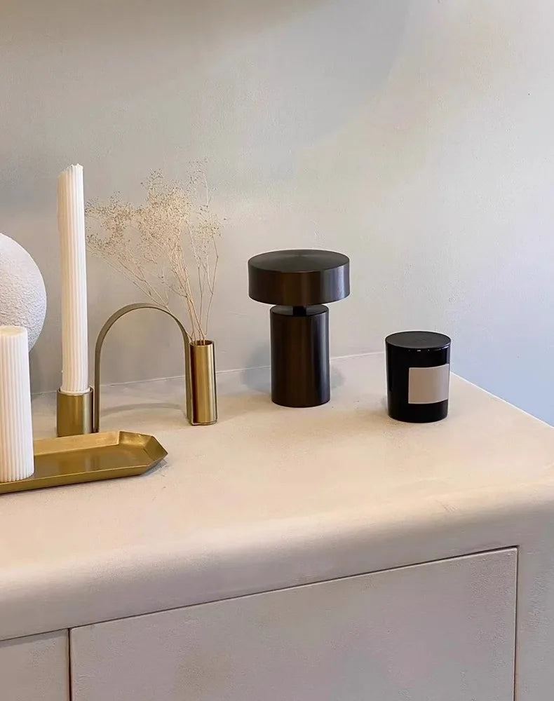 Danish Designer Mushroom Table Lamp with Touch Switch Usb Charging Wireless Modern Simple Atmosphere Desk Light Bar Cafe Bedside