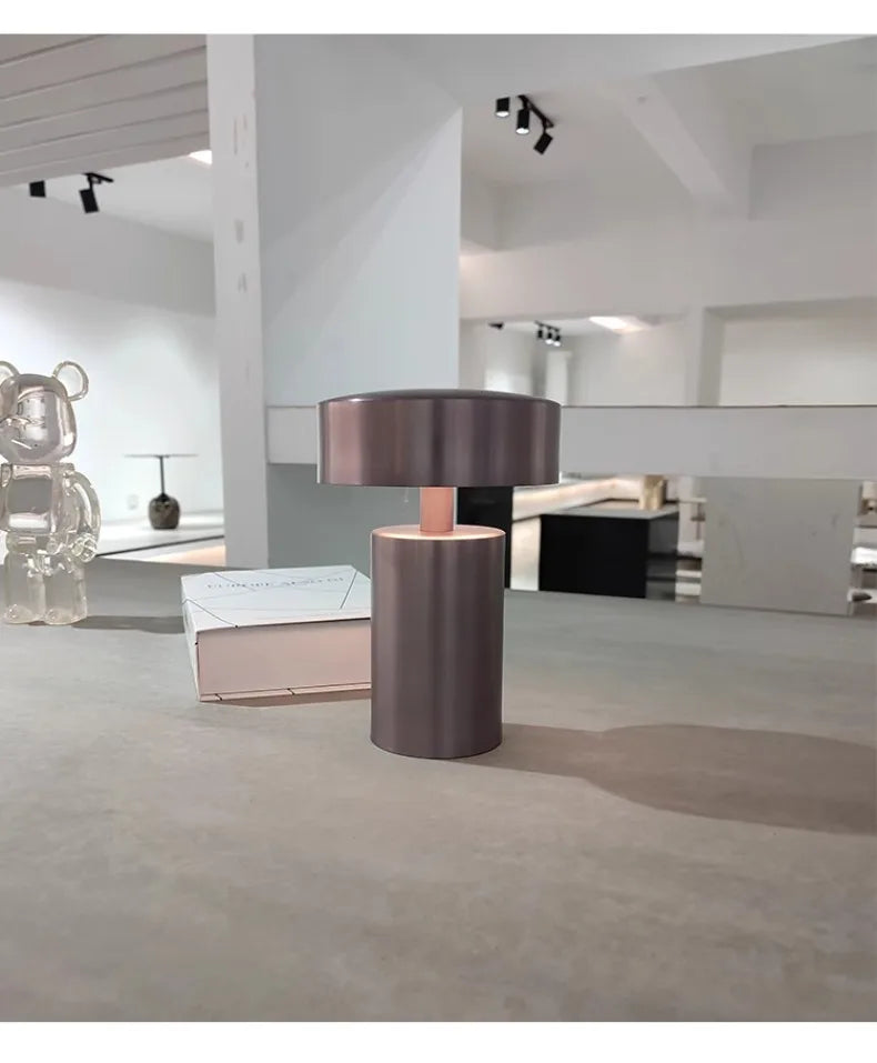 Danish Designer Mushroom Table Lamp with Touch Switch Usb Charging Wireless Modern Simple Atmosphere Desk Light Bar Cafe Bedside