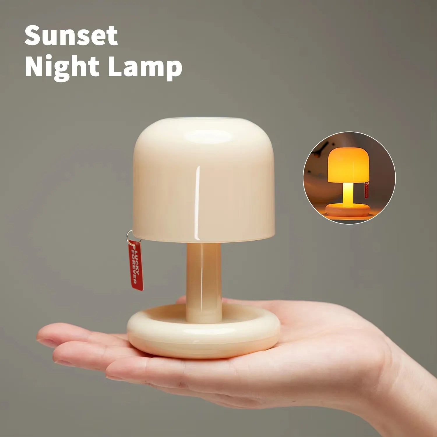 Rechargeable Mushroom Touch Sensor Night Light Creative Sunset Table Lamp For Bedroom Coffee Bar Ambient Mood Desk Night Lamp