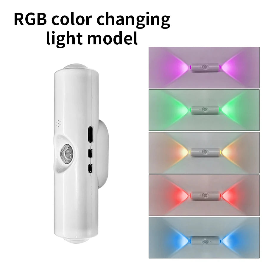 Smart RGB Gradient Wall Light Motion Sensor Magnetic Rechargeable Wall Sunset Lamp for Bedroom Closet Garden Room Decoration