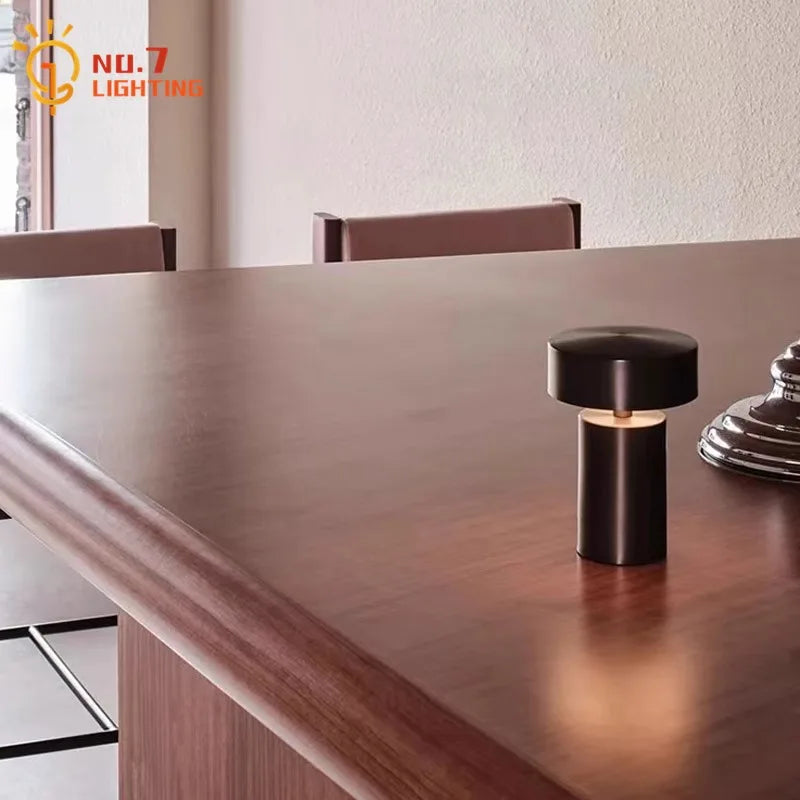 Danish Designer Mushroom Table Lamp with Touch Switch Usb Charging Wireless Modern Simple Atmosphere Desk Light Bar Cafe Bedside