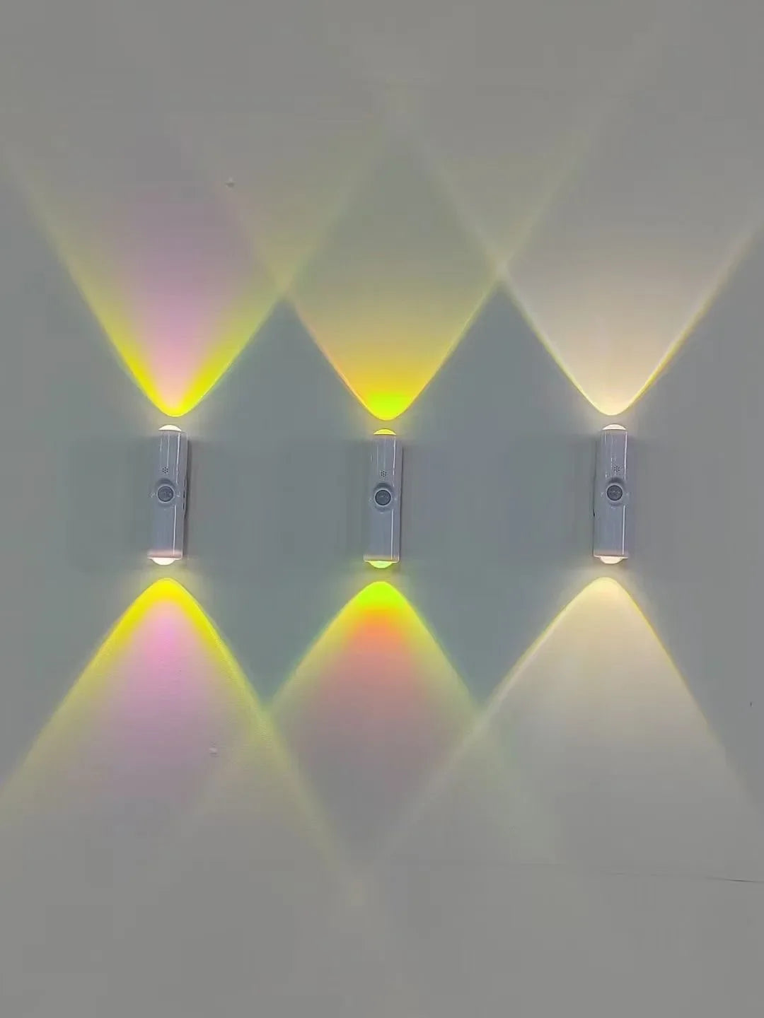 RGB LED Night Lights Double-head Sunset Light Motion Sensor Under Cabinet Lamp USB Charging Magnetic Bedroom Atmosphere Lighting