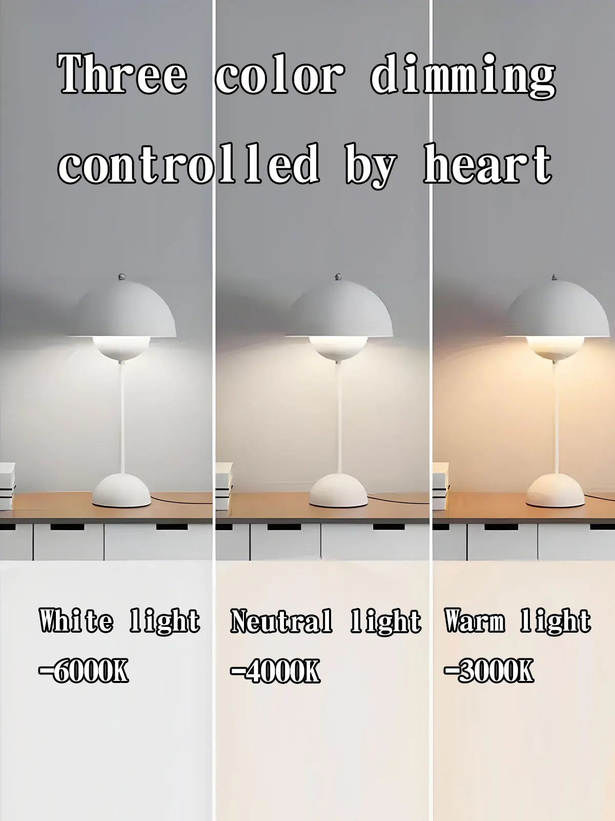 Mushroom Flower Bud Rechargeable LED Table Lamps Desk Night For Bedroom Dining Touch Night Light Simple Modern Decoration