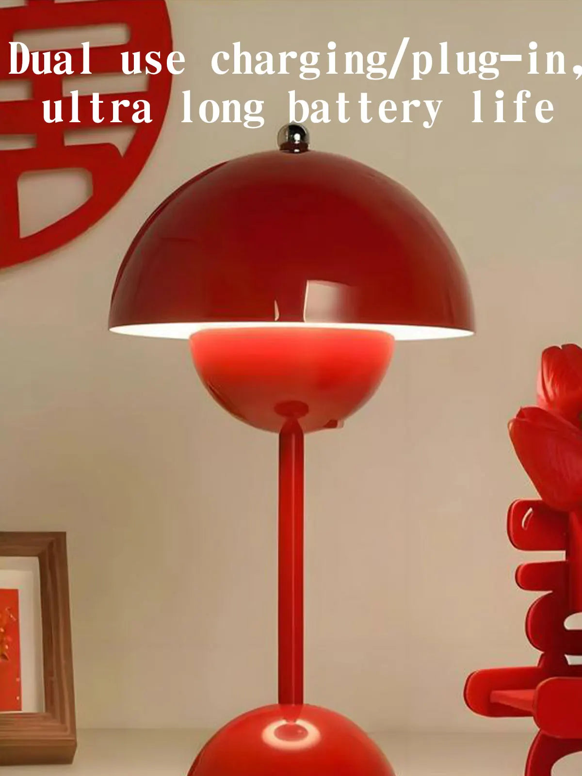 Mushroom Flower Bud Rechargeable LED Table Lamps Desk Night For Bedroom Dining Touch Night Light Simple Modern Decoration