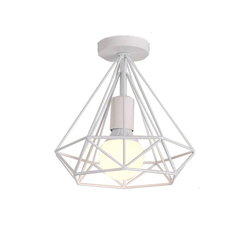 Retro Ceiling Light Loft E26 E27 for Bedroom Indoor Vintage Iron Ceiling Lamp Cozy Decor for Home Corridor Aisle 110V 220V Black