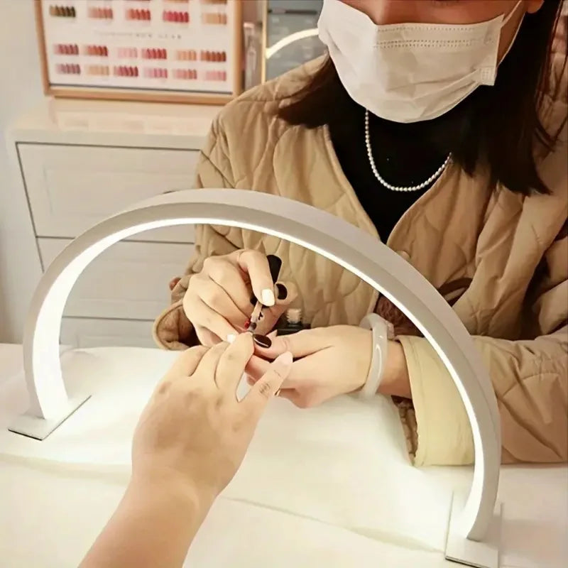 New Moon Nail Work Lamp - Beauty Work Desk Lamp, Three-color USB Power Supply - Black/White/Pink, Suitable for Nail Art, Eyelash