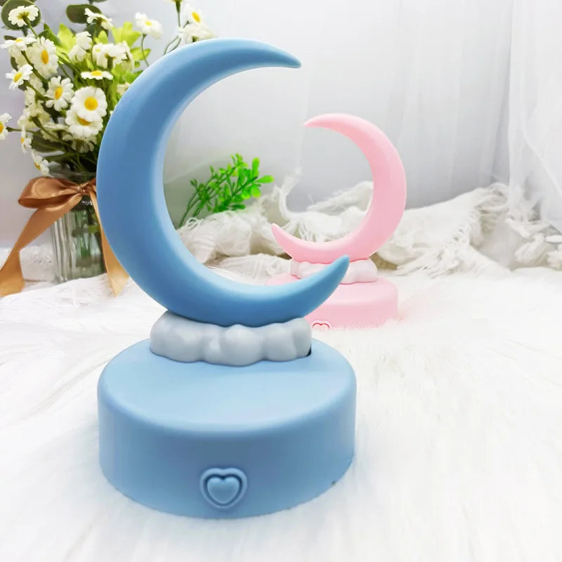 Creative Romantic Crescent Moon Night Light LED Bedside Decorative Table Lamp Living Room Luminous Toy Decorations Birthday Gift